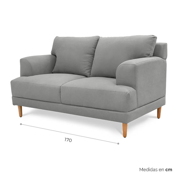 Love Tela Gris Claro Nuza | Love Seat | salas